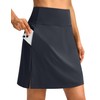 SANTINY 18" Skorts for Women 3 Pockets High Waist Long