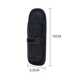 Torch Holster, 360 Degree Rotating Torch Bag with Belt Clip, Flashlights Holster, Flashlights Bag Belt for Outdoor, Hiking, Hunting, Camping, Nylon, 15 x 5.5 cm, Black