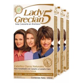 Lady Grecian Tinte Lady Grecian 5 Tono Castaño Claro A Castaño 3 Pack
