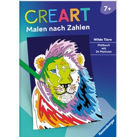 Ravensburger CreArt Malen nach Zahlen ab 7: Wilde Tiere, Malbuch, 24 Motive