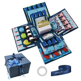 5-Layer Creative Explosion Gift Box, 19.5 x 19.5 cm Surprise Box, Valentine's Day, Birthday, Wedding Anniversary, DIY Explosion Gift Box for Photos, Small Gifts, Romantic Confessions