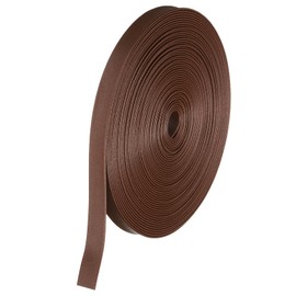 uxcell - Tiras de piel sintética de poliuretano de 10 yardas y 10 mm, rollo de correa de piel plegable, suministros de imitación de doble cara para proyectos de manualidades, color café claro