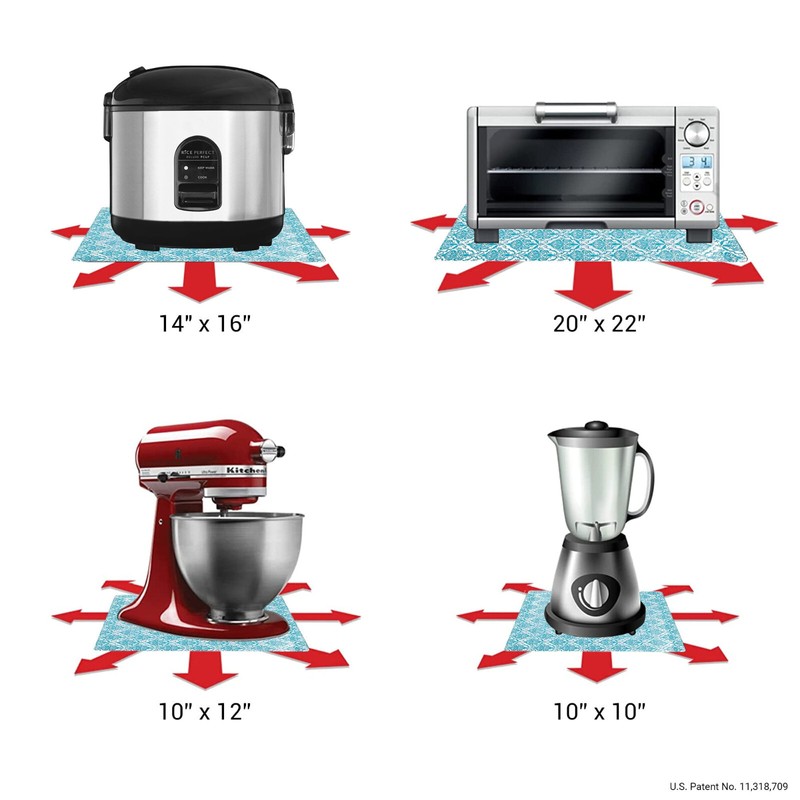 Cooks Innovation Set of 4 Kitchen Glide Mats Countertop Mat