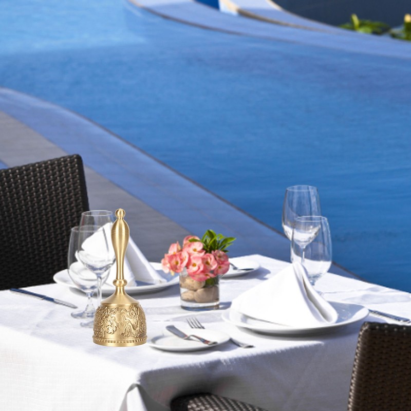 Brass Hand Call Bells Sturdy Handle Loud Ringing Bell for