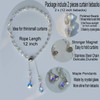 Magnetic Curtain Tiebacks,Crystal Beads Rope Drapery Holdbacks Holder for Small,Thin