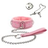 Kiheony Leather choker Collar with Lock Adjustable Size for women
