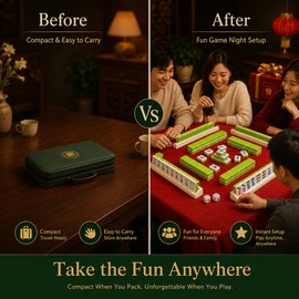 144-Piece Travel Mahjong Set for Gatherings – Portable Chinese Tile Game for Family Nights & Gifts