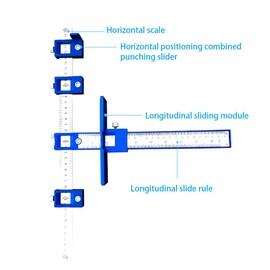 JoyTube Cabinet Hardware Jig Adjustable Punch Locator Tool,Drill Template Guide Tool, Drilling Holes for Installation of Doors Drawer Handles Knobs Pull.