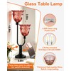 Lightdot Mid Century Modern Table Lamp Red Glass Vintage Lamp