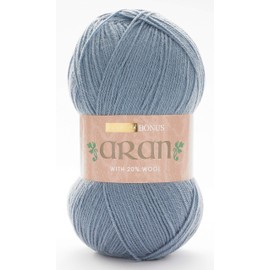Sirdar (Hayfield) Bonus Aran Wool Knitting Yarn Mill Blue 817 - per 400g ball