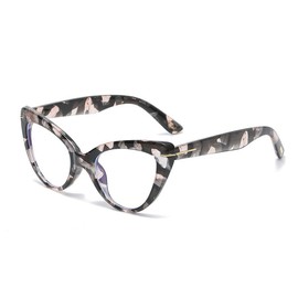 COVESATO Oversized Cat Eye Reading Glasses for Women Fashion Cute Blue Light Blocking Computer Readers(Light Floral,3.00)