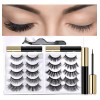 10 Pares Pestañas Magnéticas Con Delineador De Ojos Y Pinza