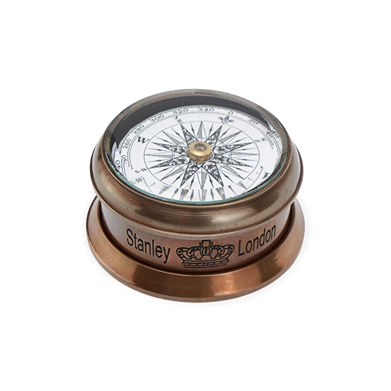 NKlaus Compass Brass Antique Glass Lid 6 cm Direction Indicator