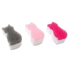 Wise Kitchen Sponge 3 Colors Approx. 5.8 x 3 x 2.5 cm ASSO Cat Melamine AS-008 Pack of 15