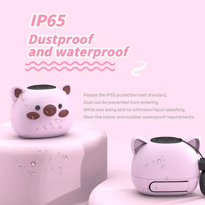 JINSERTA Portable Mini Cartoon Bluetooth Speaker Mini Animal Cute Kids
