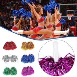 6Pcs Plastic Cheerleader Cheerleading Pom Poms Party Costume Accessory Set Ball Dance Fancy Dress Night Party Sports Pompoms Cheer