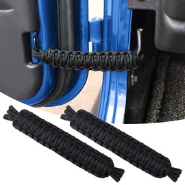 Door Limiting Straps, 2PCS Heavy Duty Adjustable Door Check Strap Compatible with 1987-2024 Jeep Wrangler Door Straps JK JL TJ YJ CJ JKU Load (Black)