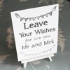 Wedding Card Box/Guest Book White Sign 'Leave Your Wishes' Sign
