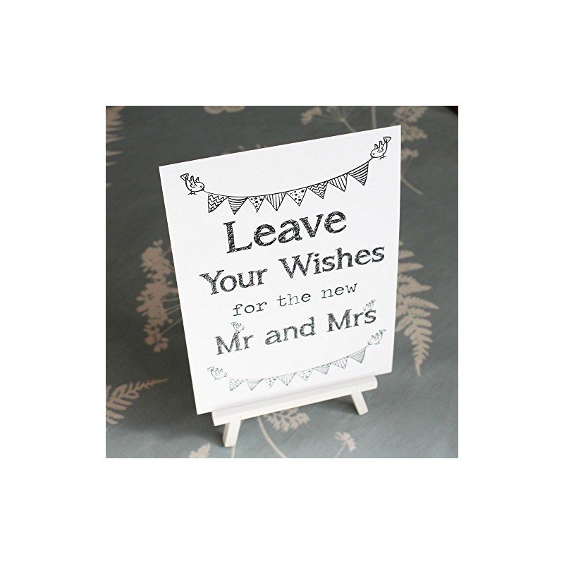 Wedding Card Box/Guest Book White Sign 'Leave Your Wishes' Sign