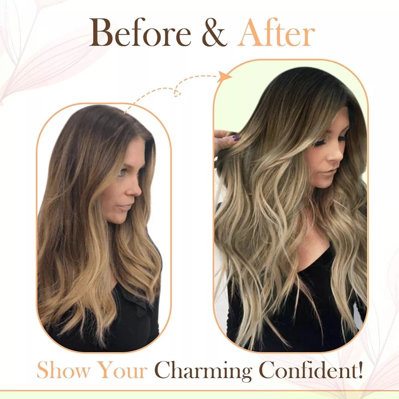 Easyouth Extensiones Cabello Natural 40gr 14in Negro Con Destellos De