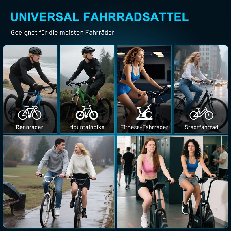 TECHCYC Bicycle Saddle Double Layer Memory Foam, City Bike Saddles,