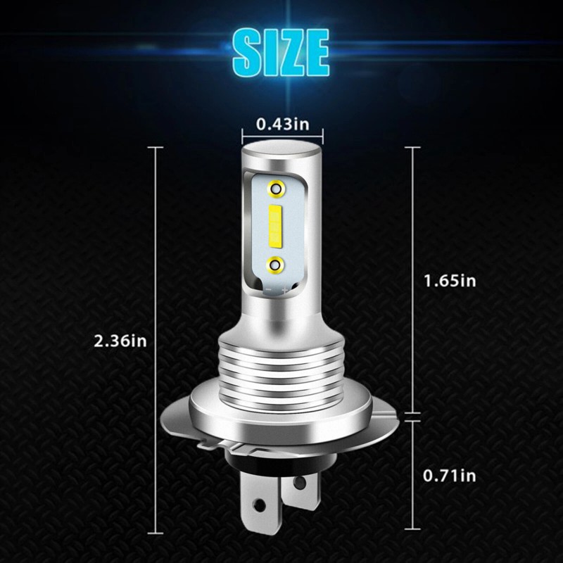 AUIMSOCO 2x H7 LED Headlight Super Bright Bulbs Kit 8000K