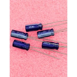 Nichicon 22uf 35v Nichicon VX 85°C Electrolytic Capacitors (Pack of 25)