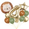Jungle Safari Birthday Decoration Lion Balloons, Number 4 Animals Party