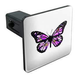 Graphics and More Butterfly with Flowers Tow Trailer Hitch Cover Plug Insert 1 1/4 inch (1.25")