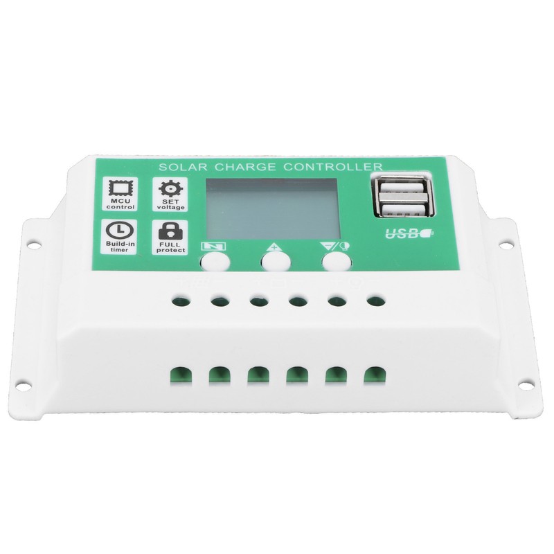 LCD Solar Charge Controller Adjustable 10A 12V 24V PWM Charging