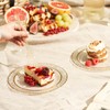 MATANA 40 Premium Clear Plastic Dessert Plates with Gold Rim