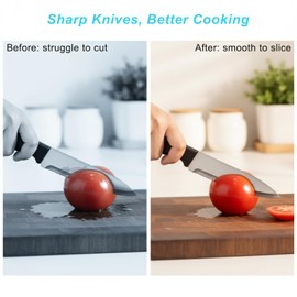 XYJNYO Elite Kitchen Knife Sharpener with 3 Stages, Professional Manual Blade Sharpening System, Ceramic Stone, Tungsten Carbide Plates, Diamond rods, Ergonomic Handle, Non-Slip Base,Stylish Black
