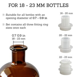 ALTGLAS Upcycling Kit for Soap Dispensers Pumps - Set of Silicone Stoppers in Three Sizes for 0.7-0.9 in Bottle Mouth (Pump not Included)