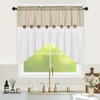 FRAMICS Farmhouse Swag Curtain, Boho Cotton Linen Valance Curtain, Rustic