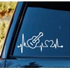 Bluegrass Decals K1068 Acoustic Guitar Heartbeat Lifeline Monitor Decal Sticker