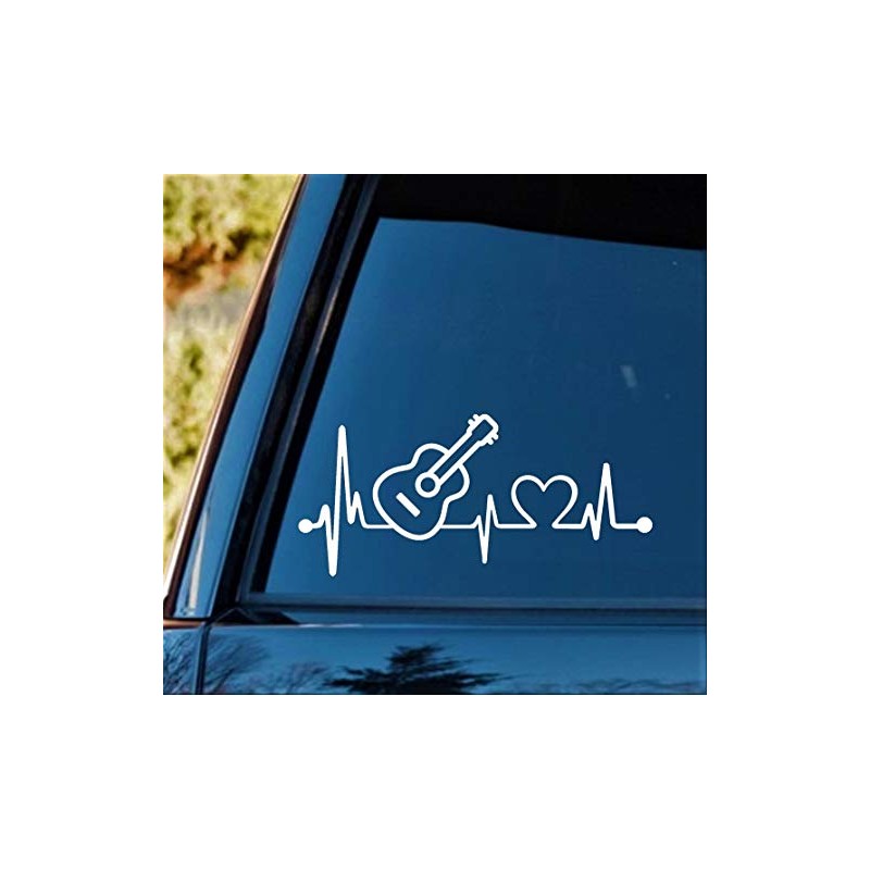 Bluegrass Decals K1068 Acoustic Guitar Heartbeat Lifeline Monitor Decal Sticker