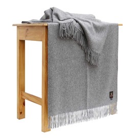 Superfine Alpaca Wool Throw Blanket - Lightweight Alpaca Merino Wool Throw Blankets for Using Indoors or Outdoors | Soft Peruvian Alpaca Blanket Wool Blanket Solid Color 72" x 60" (Soft Gray)