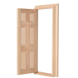 BALITY 1:12 Doll House Mini Wooden Door, DIY Hollow Wooden Door Set Simple Styling 1: 12 for Dollhouse Living Room for Your Interior Model