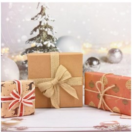 1 Roll Natural Jute Ribbon, Hessian Decorative Ribbon, Vintage Gift Ribbon, Burlap Ribbon for Crafts, Ribbon for DIY Crafts Packaging, Christmas Dining Table, Autumn Wreath, Gold White, 15 mm x 10