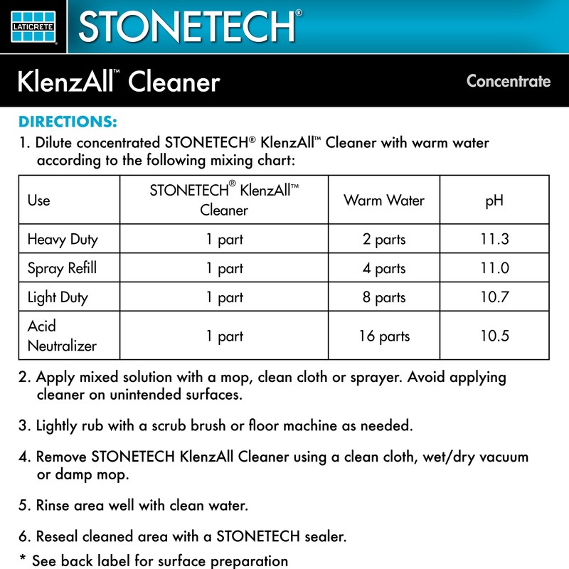 STONETECH KlenzAll Cleaner, 1 Gallon (3.8L) Bottle