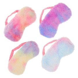 SAFIGLE 4Pcs Plush Eye Mask for Sleeping Colorful Sleep Eye Cover Lightweight and Breathable Travel Accessory for Comfortable Rest Family and Friends