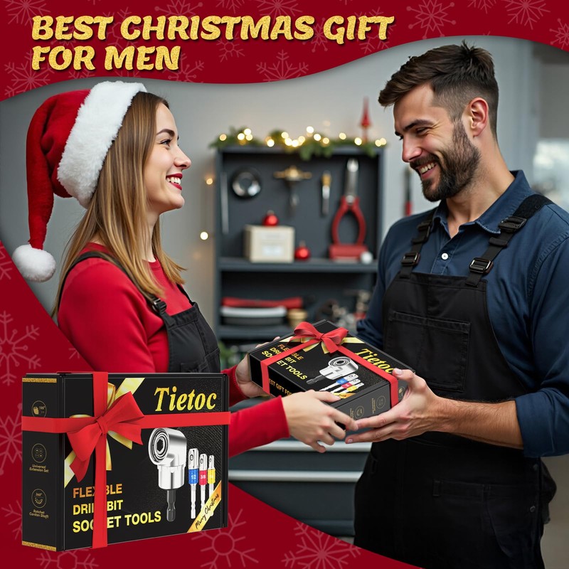 Tietoc Stocking Stuffers for Men, 22PCS Flexible-Drill-Bit-Extension Set Christmas for