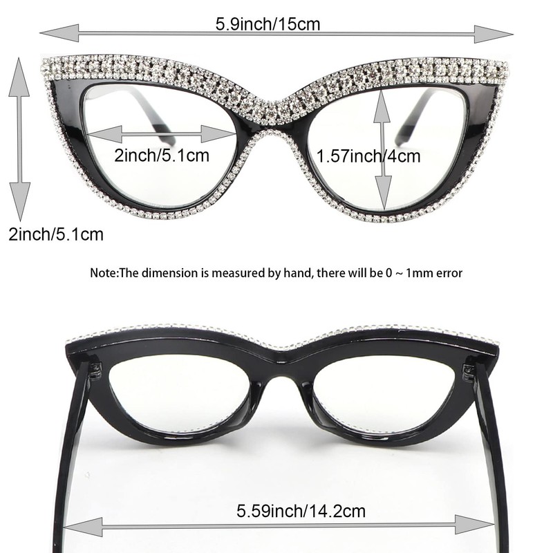 FUPRECIOUS Gafas De Lectura De Ojo De Gato Bling Rhinestone