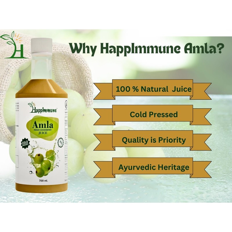 Amla Juice, Cold-Pressed, No Added Sugar, No Added Flavour, Naturally