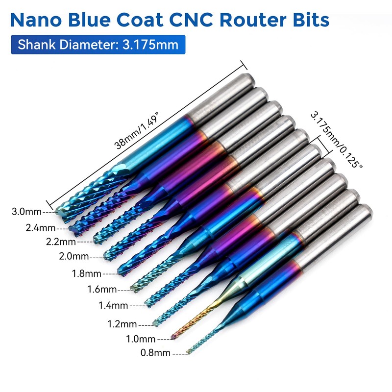 LUNYEE 40pcs End Mills CNC Router Bits with ER11, ER16