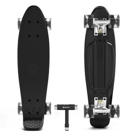 Skatro Mini Cruiser Skateboard. 22x6inch Retro Style Plastic Board Comes Complete