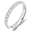 Tigrade 3mm Womens Titanium Eternity Rings Cubic Zirconia Wedding Engagement
