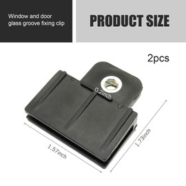 2 PCS Window Door Glass Channel Clip, Glass Lifter Bracket Slot Fixing Clip, Repair Modification Parts, Universal for Most Cars (Black)