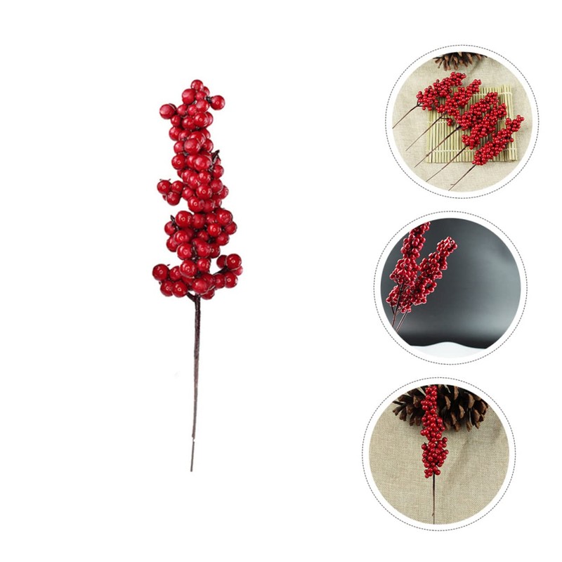 Gadpiparty 24pcs Artificial Berry Stems for Christmas Tree Decor Simulated