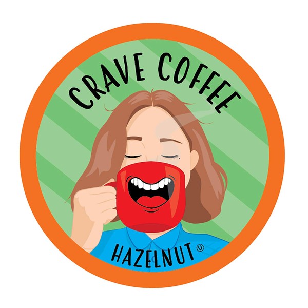 Crave Flavored Coffee Pods, Compatible with 2.0 K-Cup Brewers, Hazelnut, 100 Count